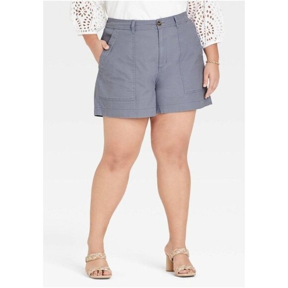A New Day Bundle Womens Plus Size High-Rise Utility Shorts Gray & Green Size 26W - Picture 5 of 8